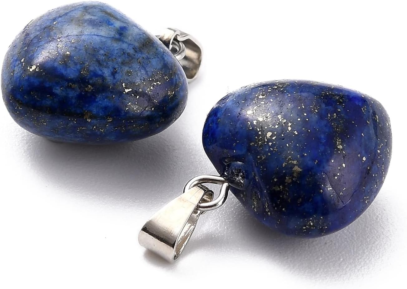 BEEFLYING 10 Pcs Natural Lapis Lazuli Gemstone Heart Pendants Crystal Gem Stone Charms for Necklaces Bracelets Valentine's Day Jewelry Making - Image 3
