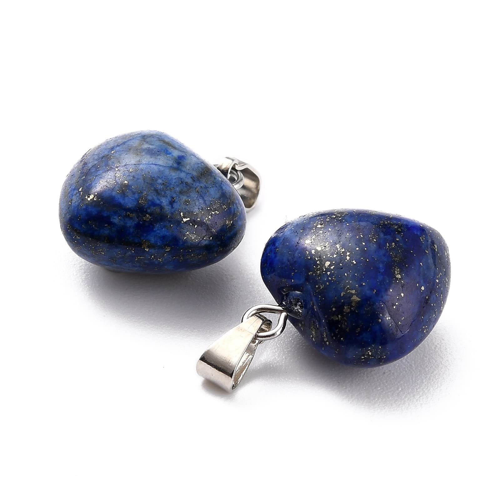 BEEFLYING 10 Pcs Natural Gemstone Heart Pendant Charms Lapis Lazuli Charms Healing Stone Pendants for Jewelry Making Crafts Supplies - Image 3