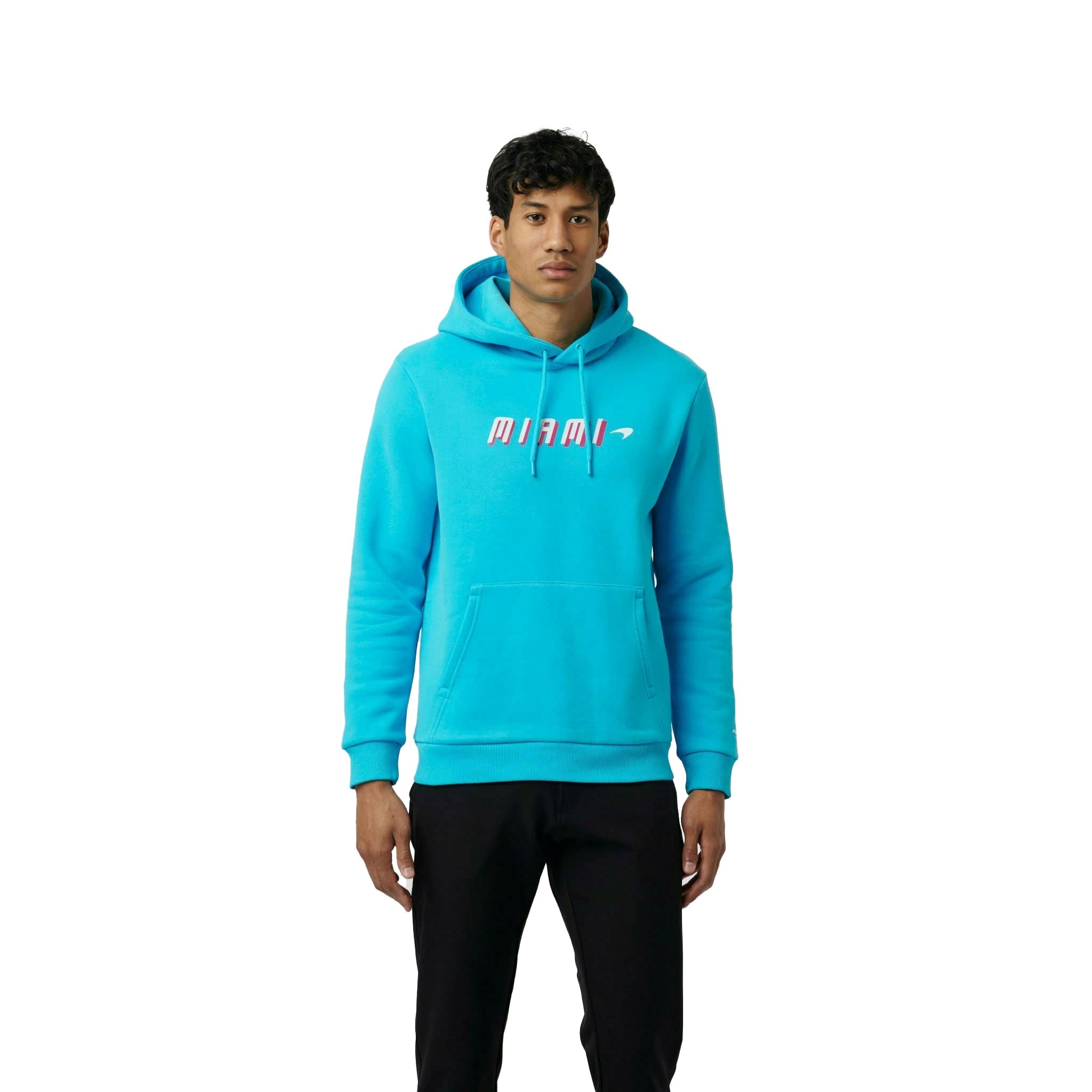McLaren F1 Men's Miami Neon Graphic Hoodie -Black/White/Vice Blue/Beetroot Purple
