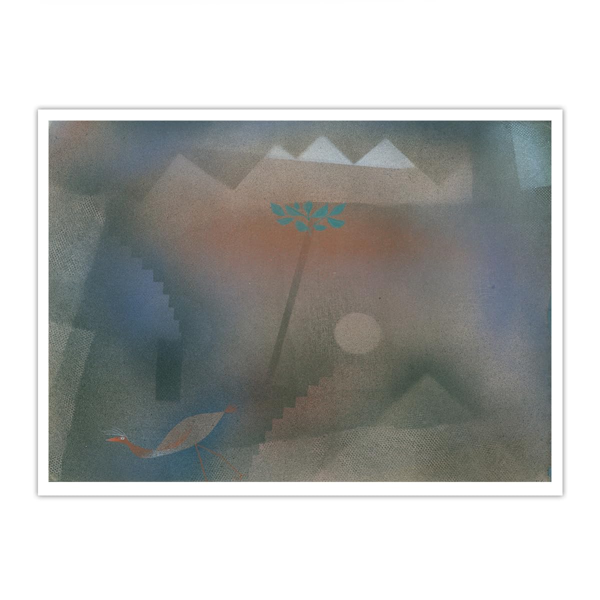 SHENGPOSTER Paul Klee Bird Wandering off Canvas Poster Famous Painting Replica Canvas Prints Unframed Wall Art for Bedroom Home Decor Frameless 50x65cm