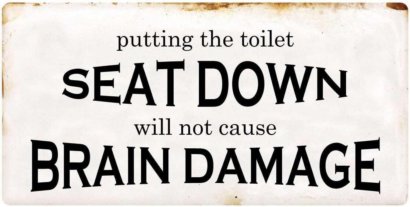 Kwqdozf Tin Sign-7 12X16inch Putting The Toilet Seat Down Vintage Metal Aluminum Tin Sign Door
