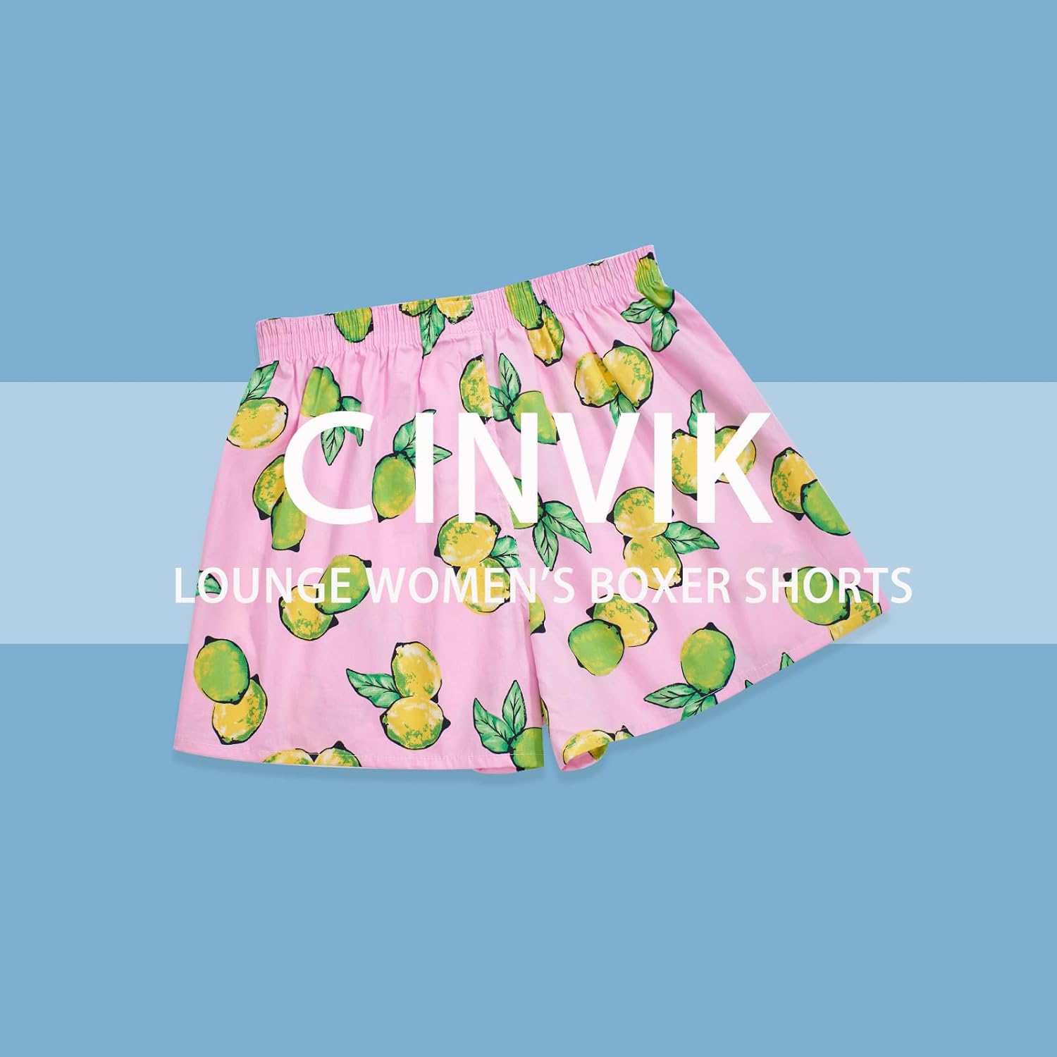 Womens Boxer Shorts Pajama Lemons Cute Pj Boxers Pure Cotton Cute Printed Baggy Soft Shorts Funny Printed Summer Casual Boxer XL - Image 6