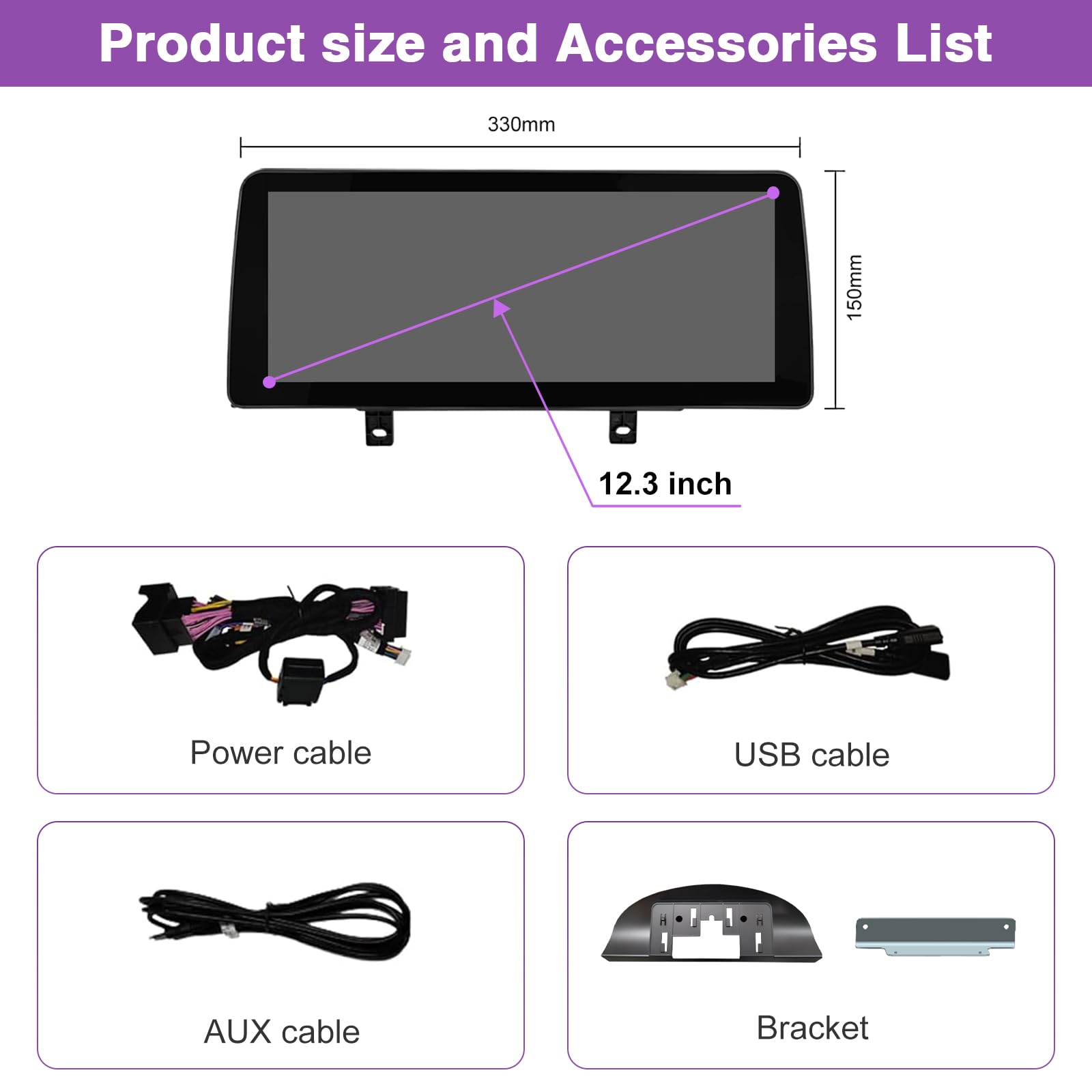 NINETOM 12.3 inch Touchscreen Wireless CarPlay Android Auto Multimedia Car Radio Receiver Compatible with BMW 3 Series CCC System, E90/E91/E92/E93 (2005-2008)