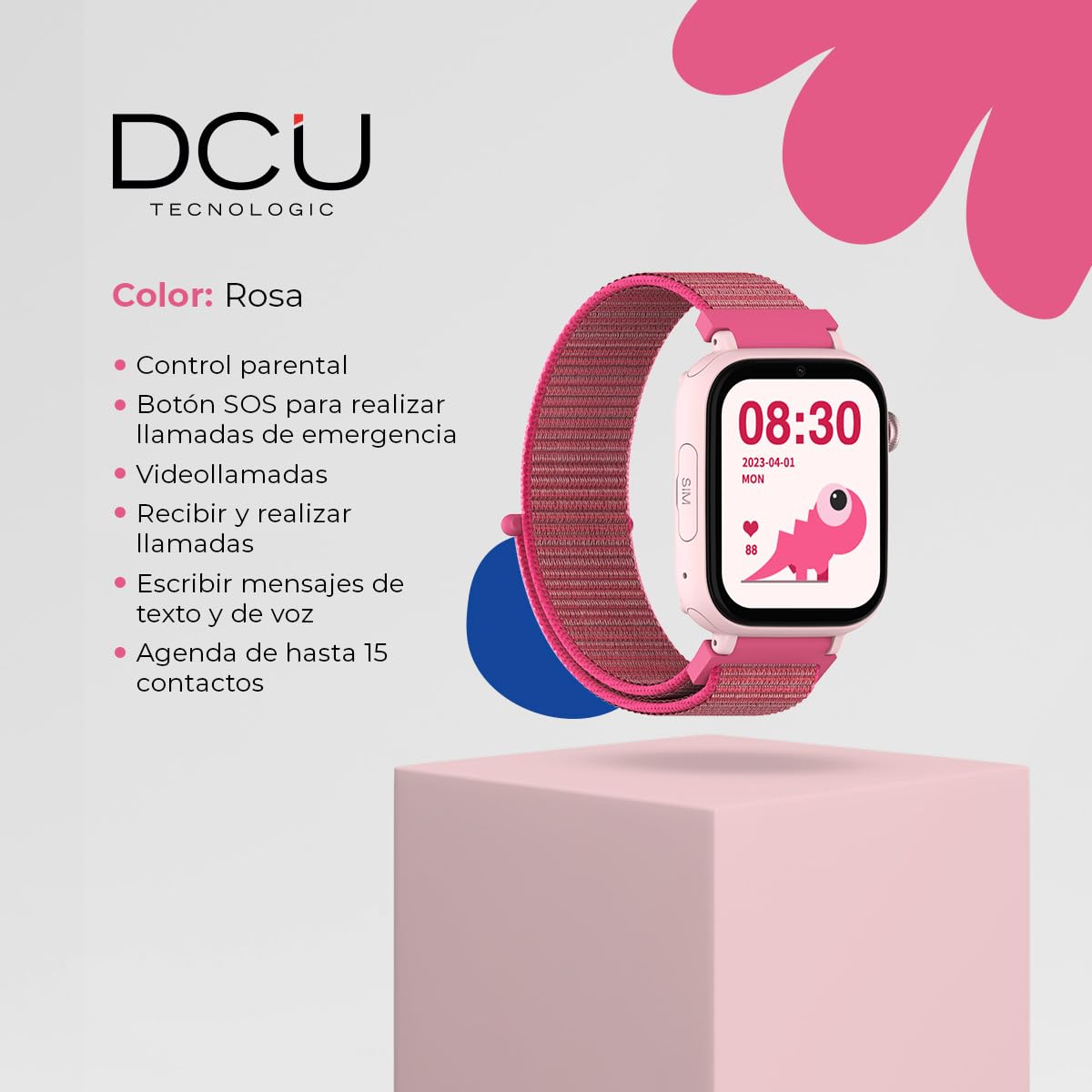DCU TECNOLOGIC - Smartwatch para niños con Sistema Android - Whatsapp - Posicionamiento GPS - Videollamadas - Botón SOS - Control Parental