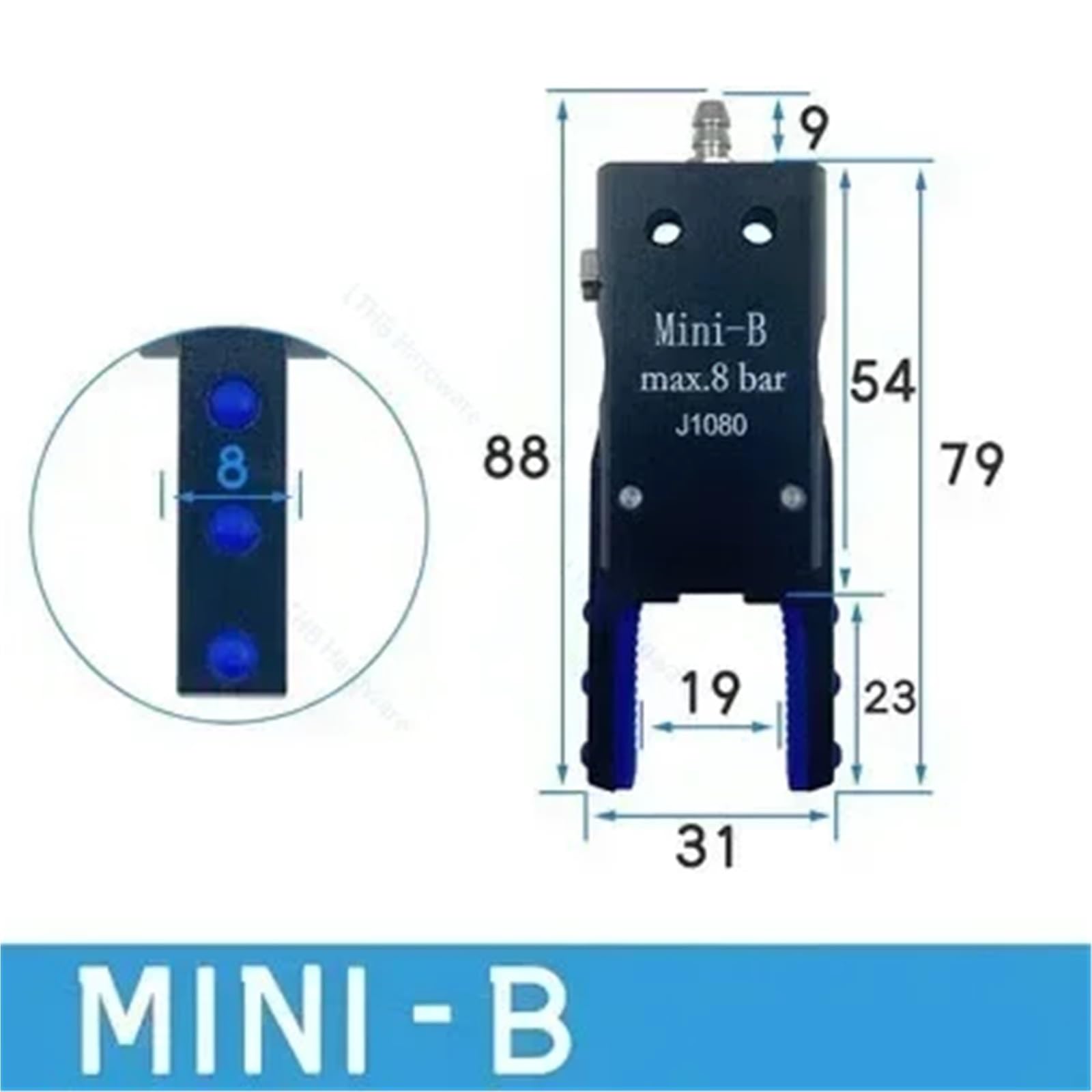 1 szt. MINI Równoległy szczypce pneumatyczne z gumą silikonową Akcesoria do wtryskarki MINI A Manipulator Clamp (MINI B)