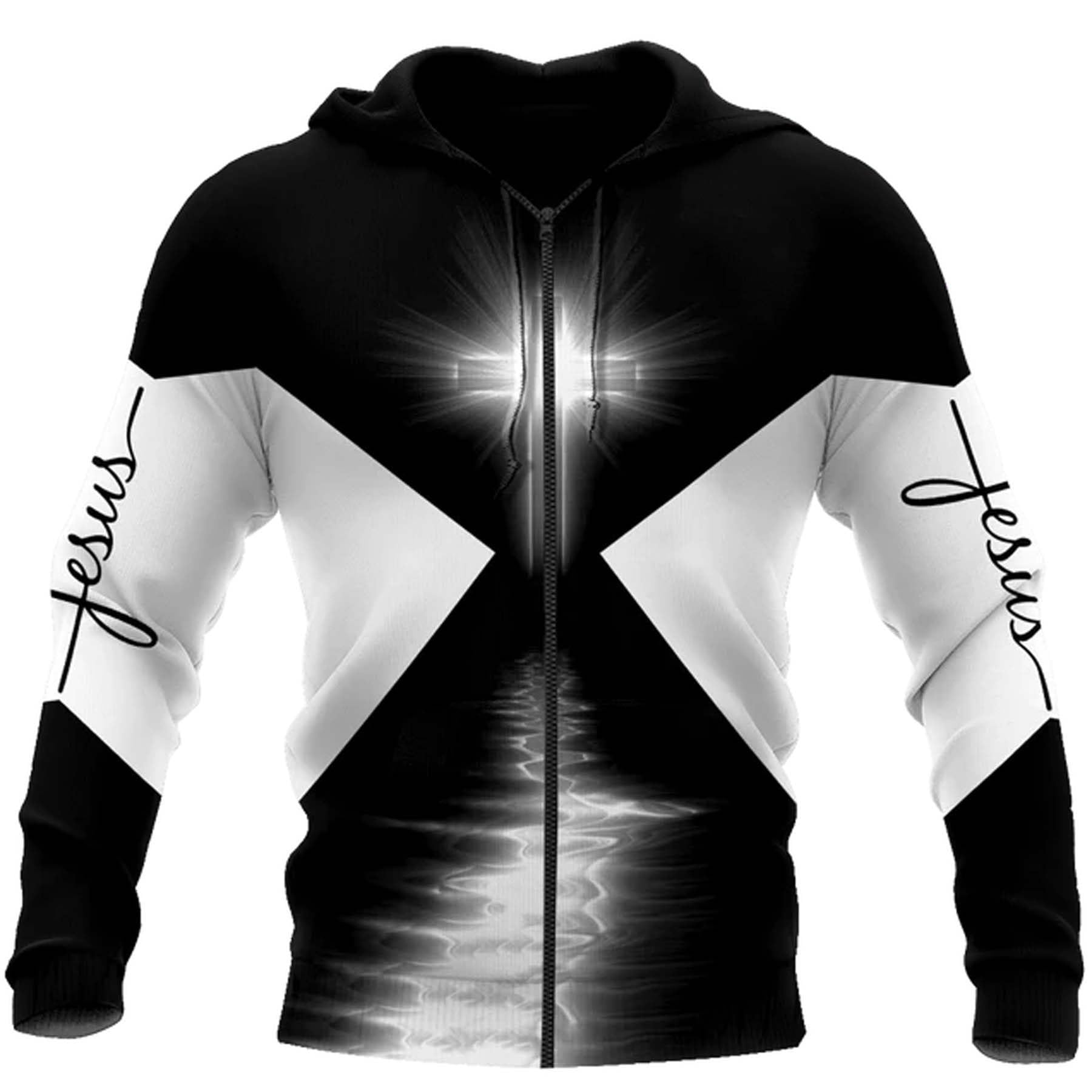 Jesus God Bible Cross Tattoo Religulous Faith Sweatshirts 3D Print Comfrt Hoodie for Men Long Sleeve Zip Harajuku Jacket