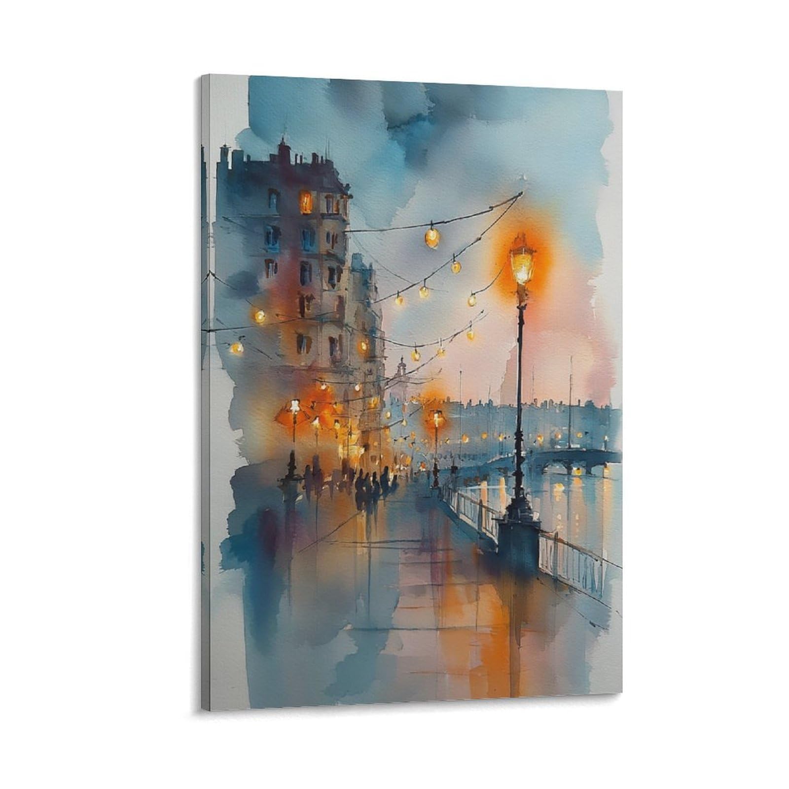 LCYNNH Retro Seattle Watercolor 20x30inch(50x75cm) Vintage Travel Poster Watercolor Canvas Art