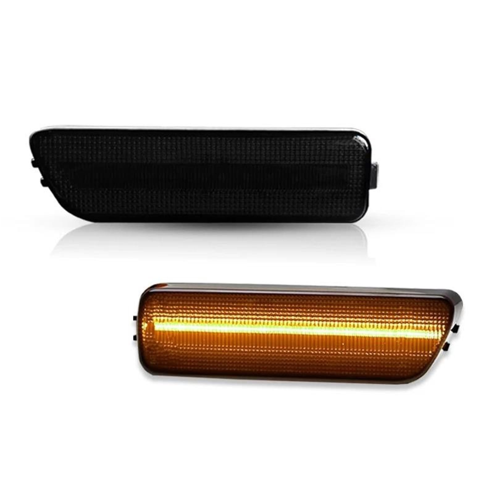 Side Rearview Mirror Turn Signal Lights For Vw For Golf For Mk4 1999-2005 Car LED Front Bumper Side Marker Lights Indicators Left Right Turn Signal Lamps(Smoked Lens Amber)