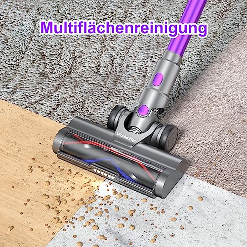 Vistefly V15 Max Akku Staubsauger mit Touchscreen 33000Pa, 500W Staubsauger Kabellos 8 in 1 Kabelloser Staubsauger Staub Automatisch Erkennen 60 Minuten Laufzeit für Tierhaare Hartböden Teppich – Bild 5
