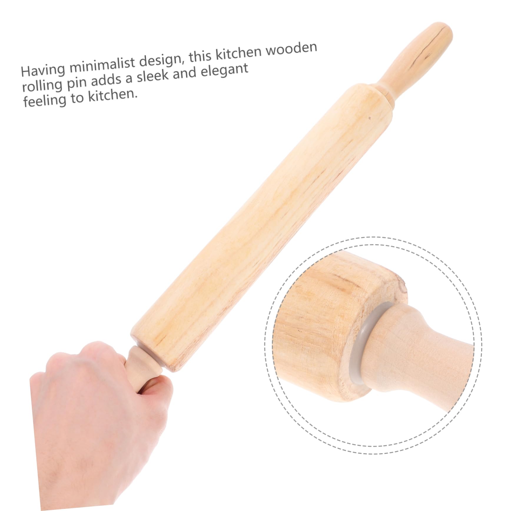 Cabilock 5piezas Rodillo De Madera Antiadherente Para Hornear Utensilio De Cocina Para Masa Pizza y Pasteles Resistente y Duradero Para Tartas y Galletas