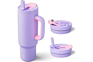 40 Ounce Tumbler with Handle, Leak-Resistant and Cup Holder Friendly
