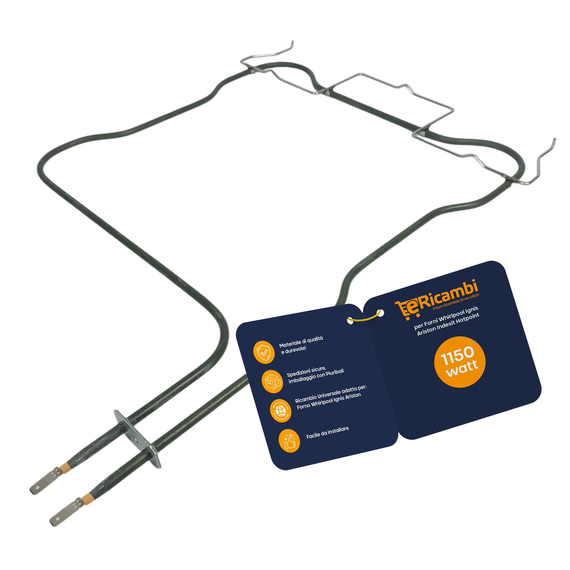 Resistenza Elettrica Inferiore Forno ERicambi 1150W - Compatibile Whirlpool, Indesit, Hotpoint - Foto 2
