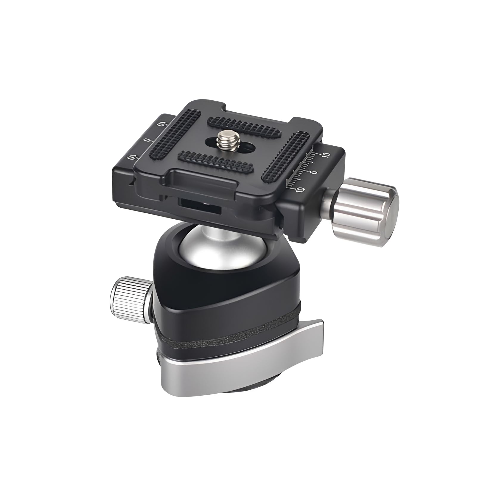 LICAEVEY Testa a Sfera per Treppiede per Treppiede per Fotocamera DSLR Mirrorless, Meccanismo di Bloccaggio con una Chiave Lega Leggera di Alluminio CNC, con Piastra a Sgancio Rapido