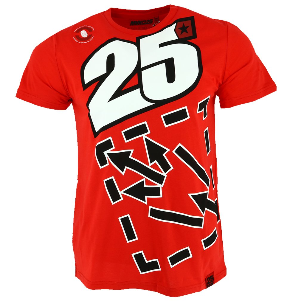 Maverick Vinales 25 Moto GP Large Logo Red T-shirt Official New