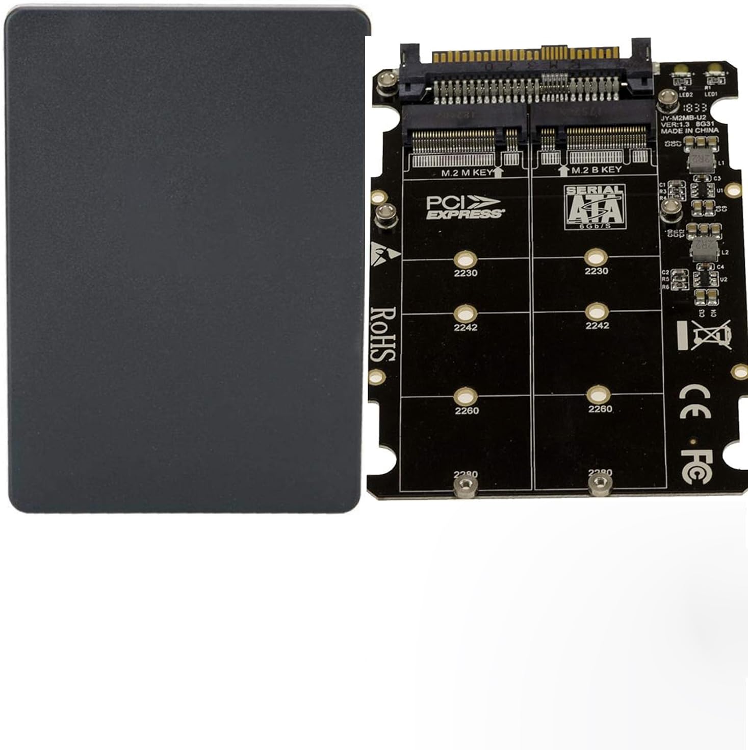 Tobo M.2 to U.2 Expansion Card Adapter PCIe M2 Converter SFF-8639 SSD Expansion Card Interface Compatible with NVMe Clear Stamps for Card Making