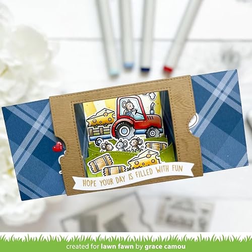 Miniatura 5 de Lawn Fawn - Hay allí, Hayrides! Ratones Add-on Sellos, troqueles y bolsillo