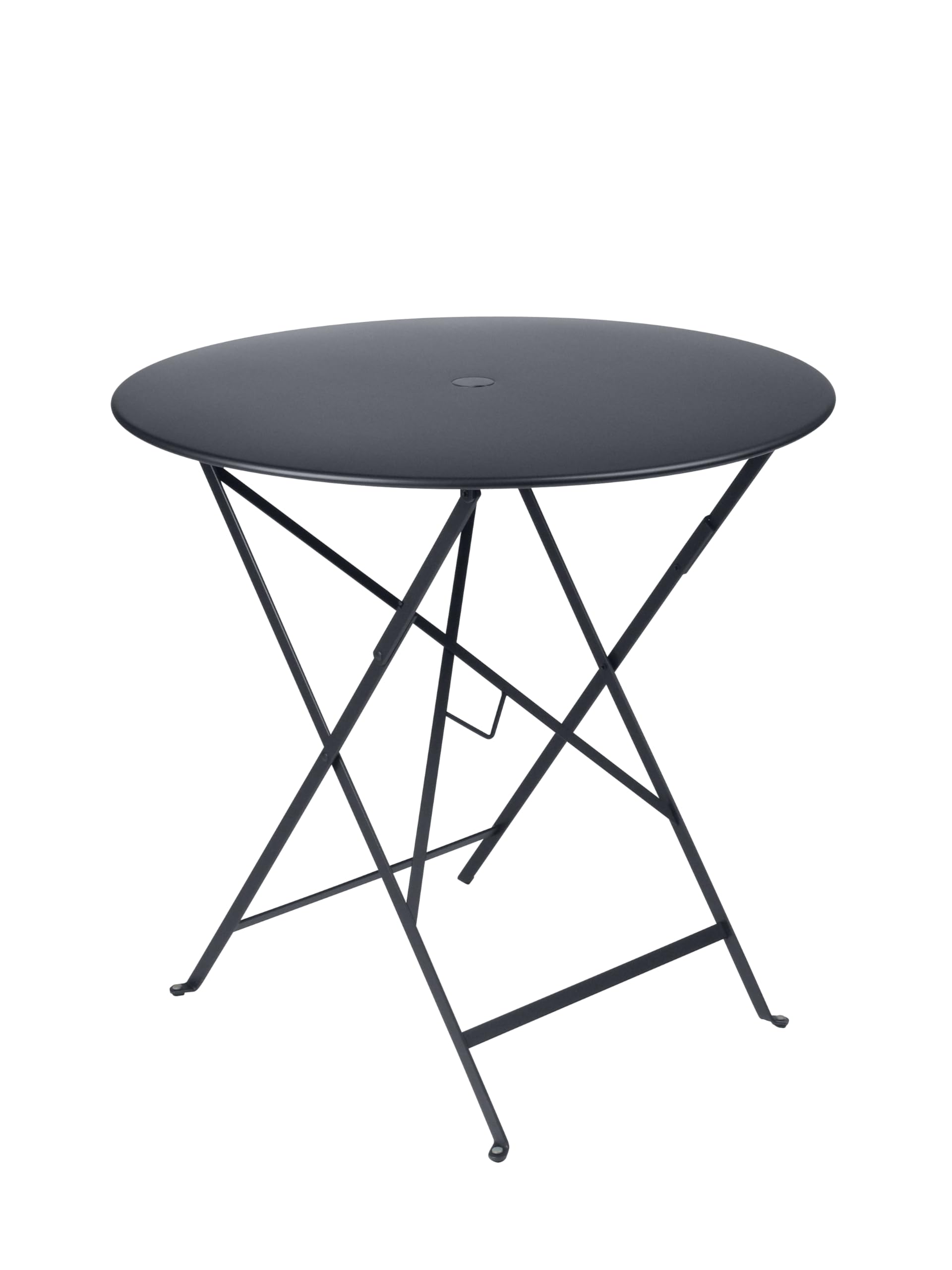 FERMOB FE-BISTRO77/C Table Bistro Ronde Pliante Gamme 2026, Acier, Coloris Noir Carbone, Ø 77 x H 74 cm, Usage Extérieur