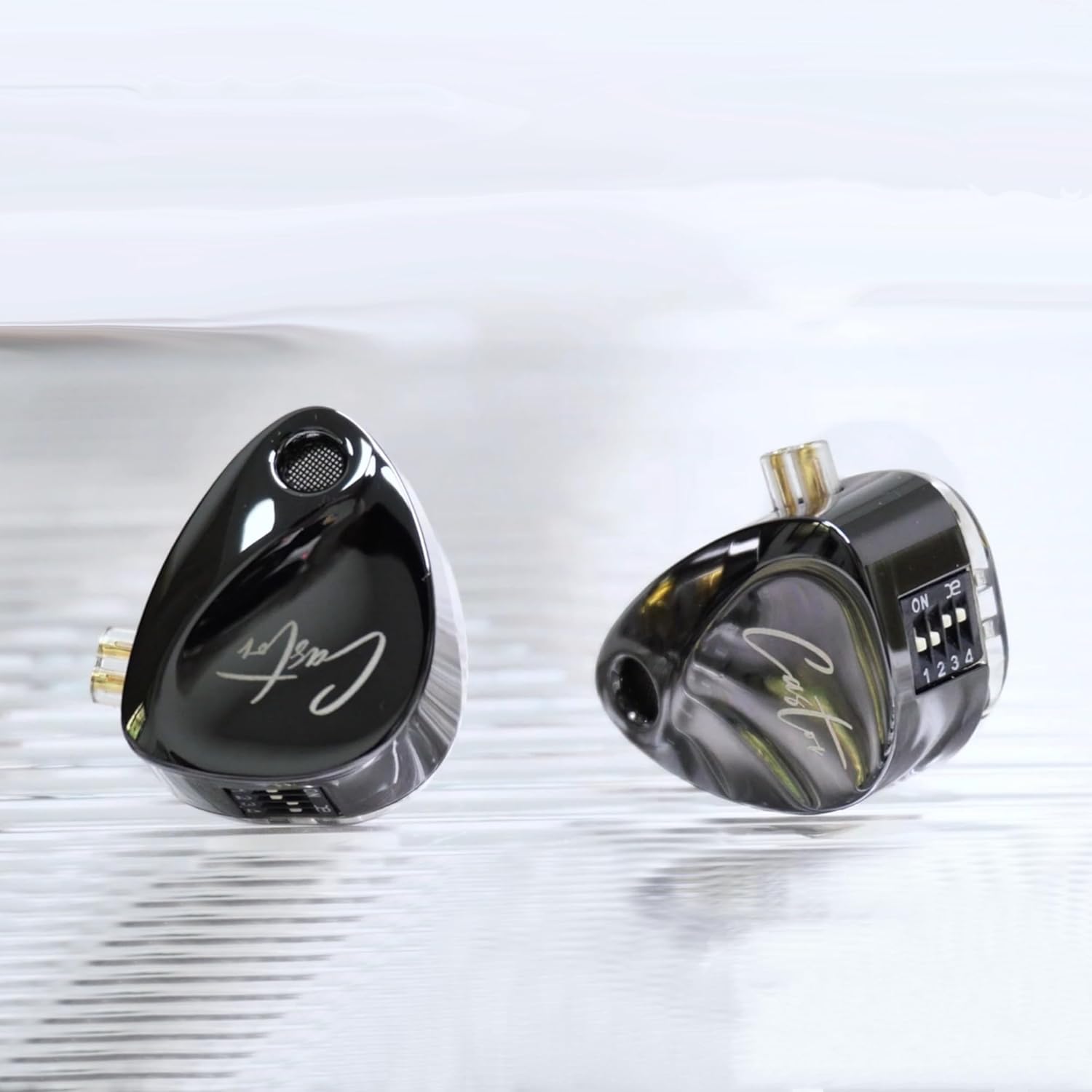 keephifi KZ Castor KZ in Ear Monitor KZ ecouteurs Filaire Intra-Auriculaires HiFi 2DD IEM,Cible Harman avec Basses améliorées, 4 commutateurs de réglage, câble détachable 2 Broches(Super Bass)