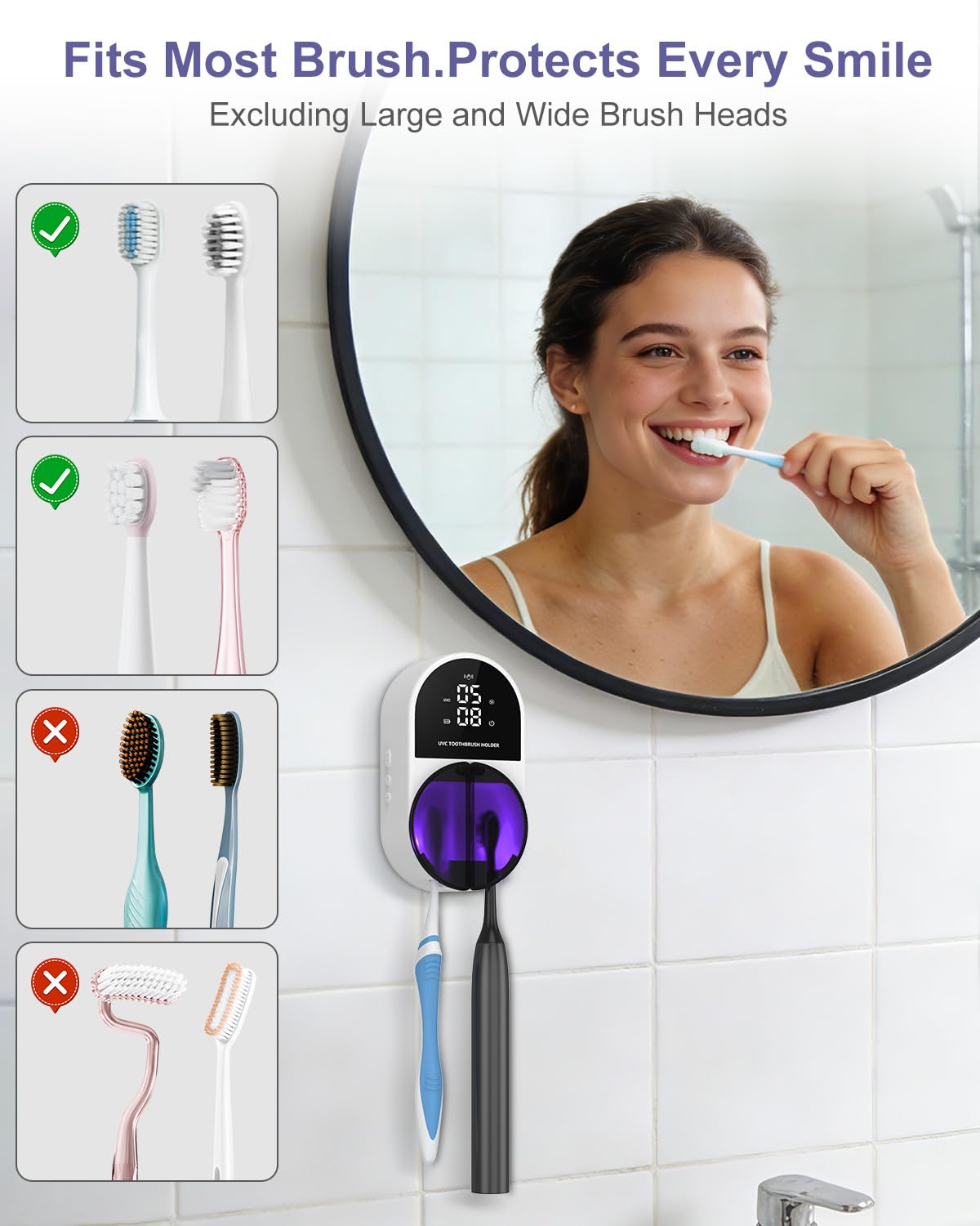Limpiador de cepillos de dientes de pared mejorado