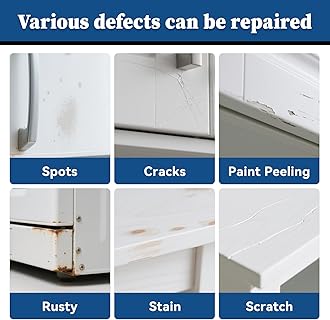 DWIL White Touch Up Paint - Multi Surface Touch Up Paint Pen, Scratch Repair for Wall, Door, Cabinets, Metal, Appliance, Wood, Furniture, 1.5 Fl Oz (Semi Gloss, Vanilla White)