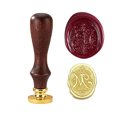 Miniatura 17 de Sello de cera con letra inicial del alfabeto L, sello de cera de sellado de letras vintage con cabeza de latón extraíble y mango de madera, para