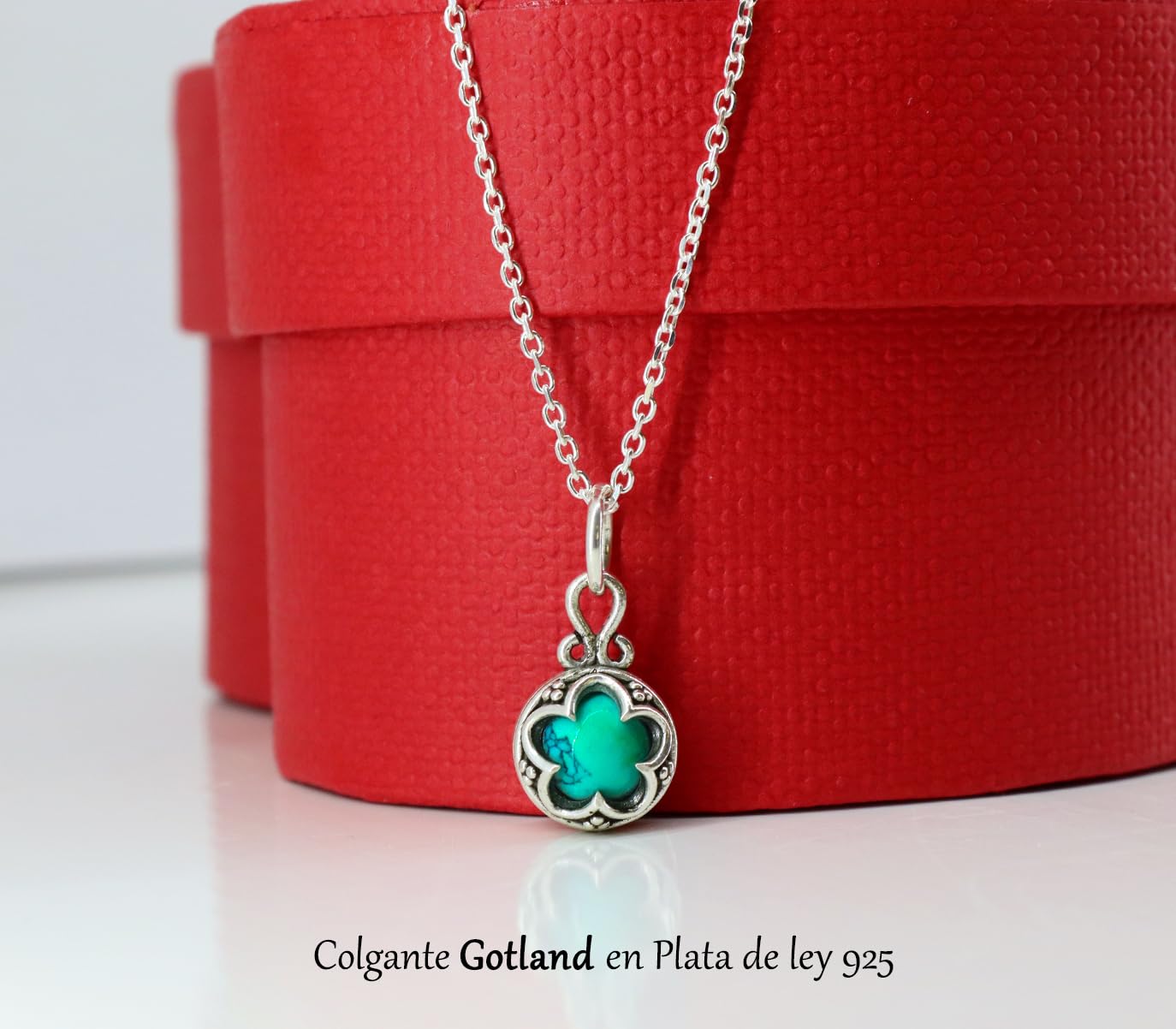 Only faith Collana con amuleto Gotland in argento Sterling 925, ciondolo in pietra naturale, amuleto di protezione, catena italiana da 45 cm, con confezione regalo