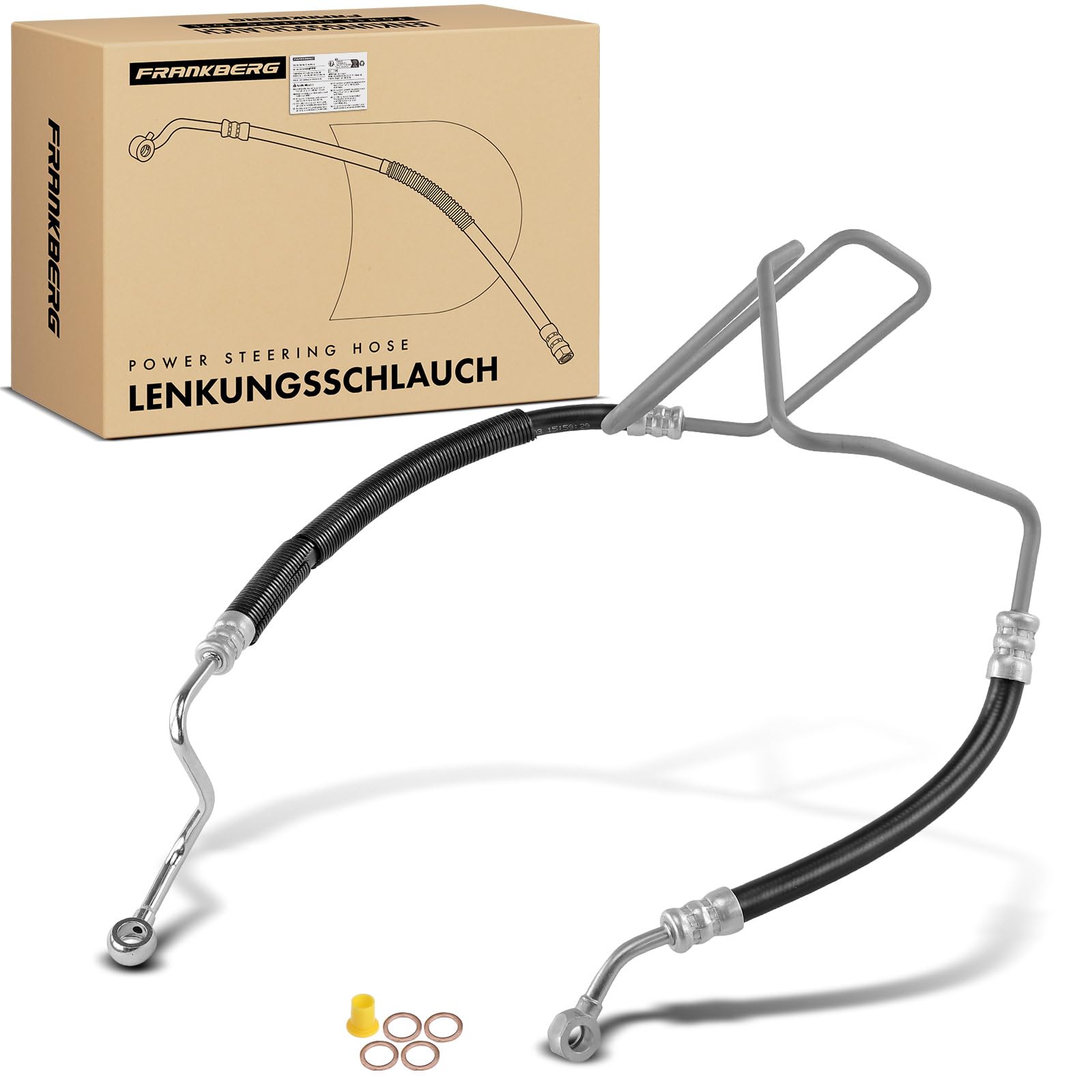 Frankberg Servolenkung Schlauch mit Dichtung Länge 2044mm Kompatibel 900 II 2.0L 2.3L Benzin 1993-1998
