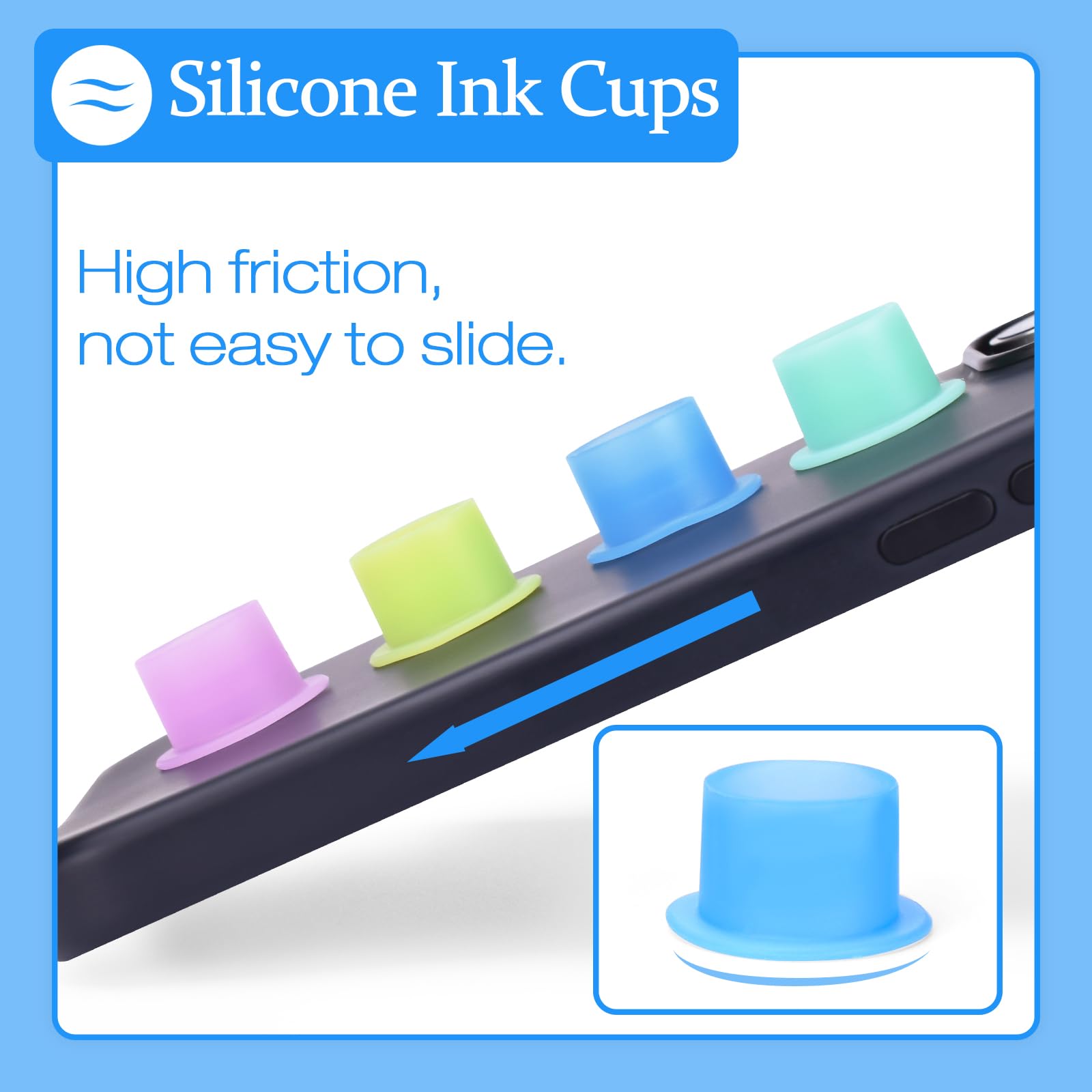 ATOMUS Silicone Tattoo Ink Cup 200pcs Disposable Silicone Tattoo Pigment Cup Round Shape Eyebrow Eyeliner Lip Color Pigment Cup Mixed Color Tattoo Pigment Holder - Image 4