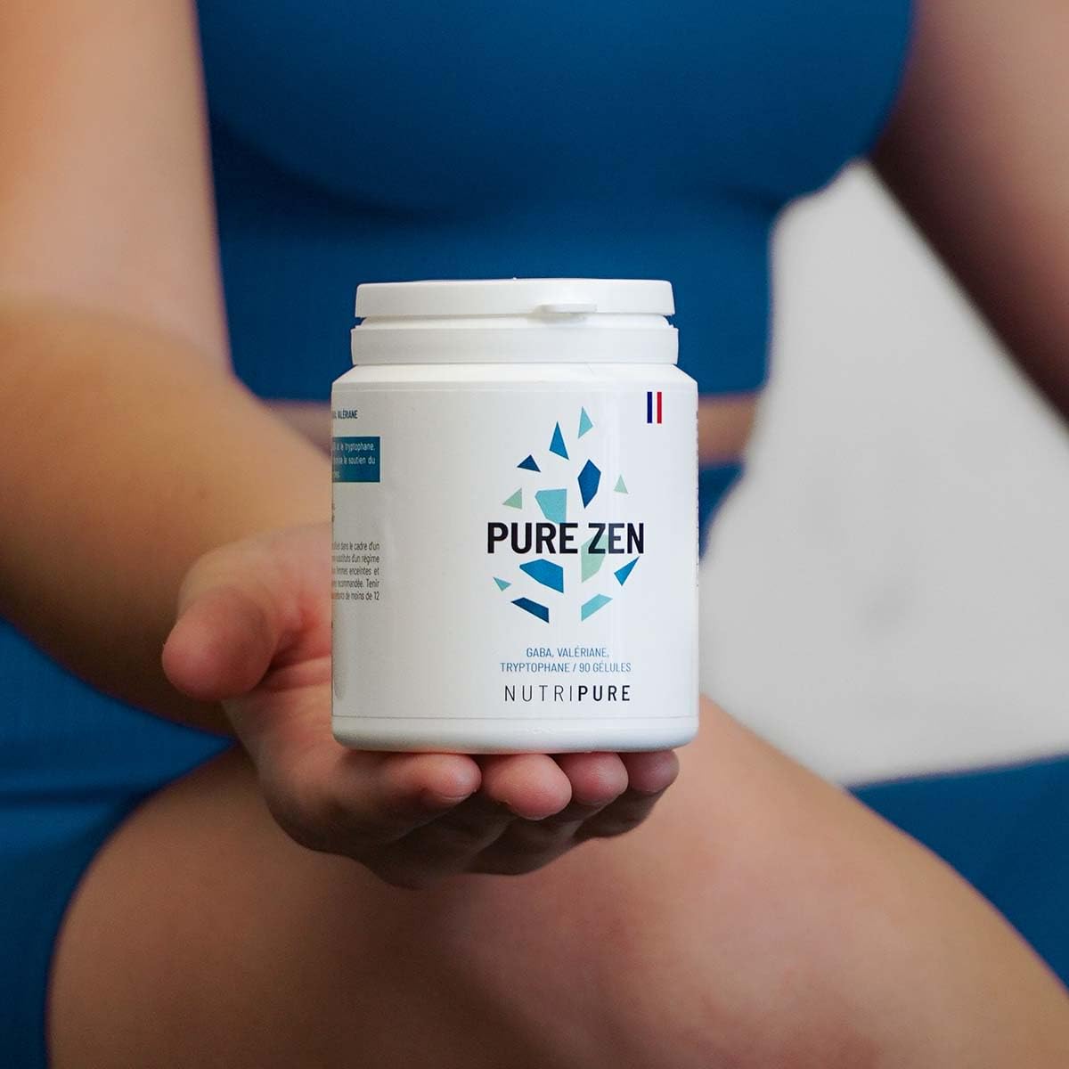 Nutripure | Pure Zen | Complément Alimentaire Anti Stress et Anxiété | Améliore la qualité du Sommeil et Favorise la Relaxation | GABA, Valériane, L-Tryptophane | 90 Gélules | 1 Mois | Made in France
