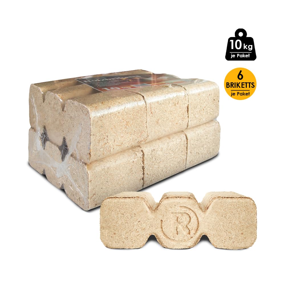 Uckermark Holzbriketts - 2 Pakete, 6 Briketts je Paket