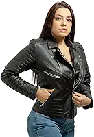 Jaqueta Feminina de Couro Legítimo, Esportiva, Plus Size, Estilo Inverno (BR, Alfa, G, Regular, Regular, 20, Preto)