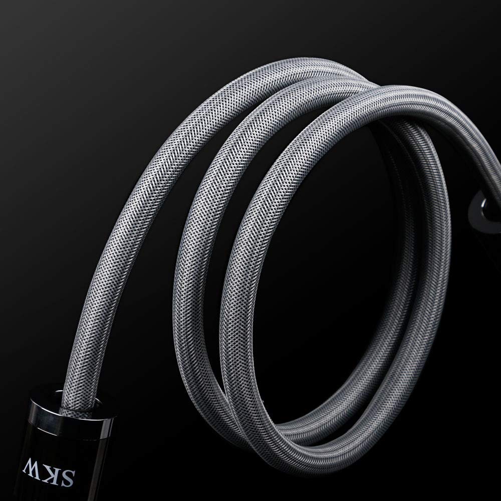 SKW Audiophile High-end Cavo di alimentazione, cavo di alimentazione da spina Schuko a presa, spina-EU per subwoofer, amplificatore, DV/AV (grigio，2M)