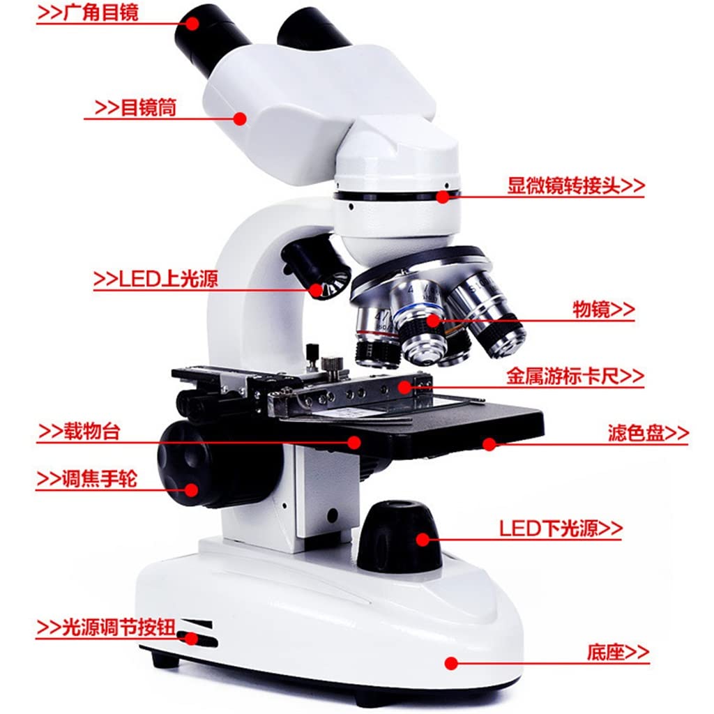 Microscopio biológico Binocular de protección Ocular 40X-2500X Experimental Giratorio 360°