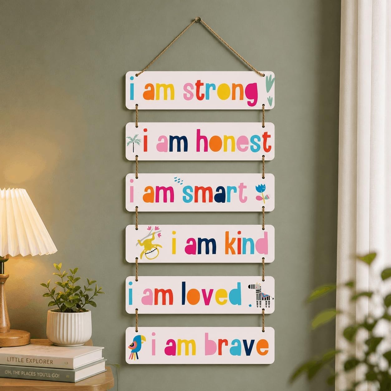 Artvibes I am Strong Positive Affirmation Designer Wall Hanging Wooden Art | Quotes Decor Item | Wall Accent | Office Decor | Inspirational Quotes Wall Art | Mdf Wall Decoration | Gifts (WH_3286N)
