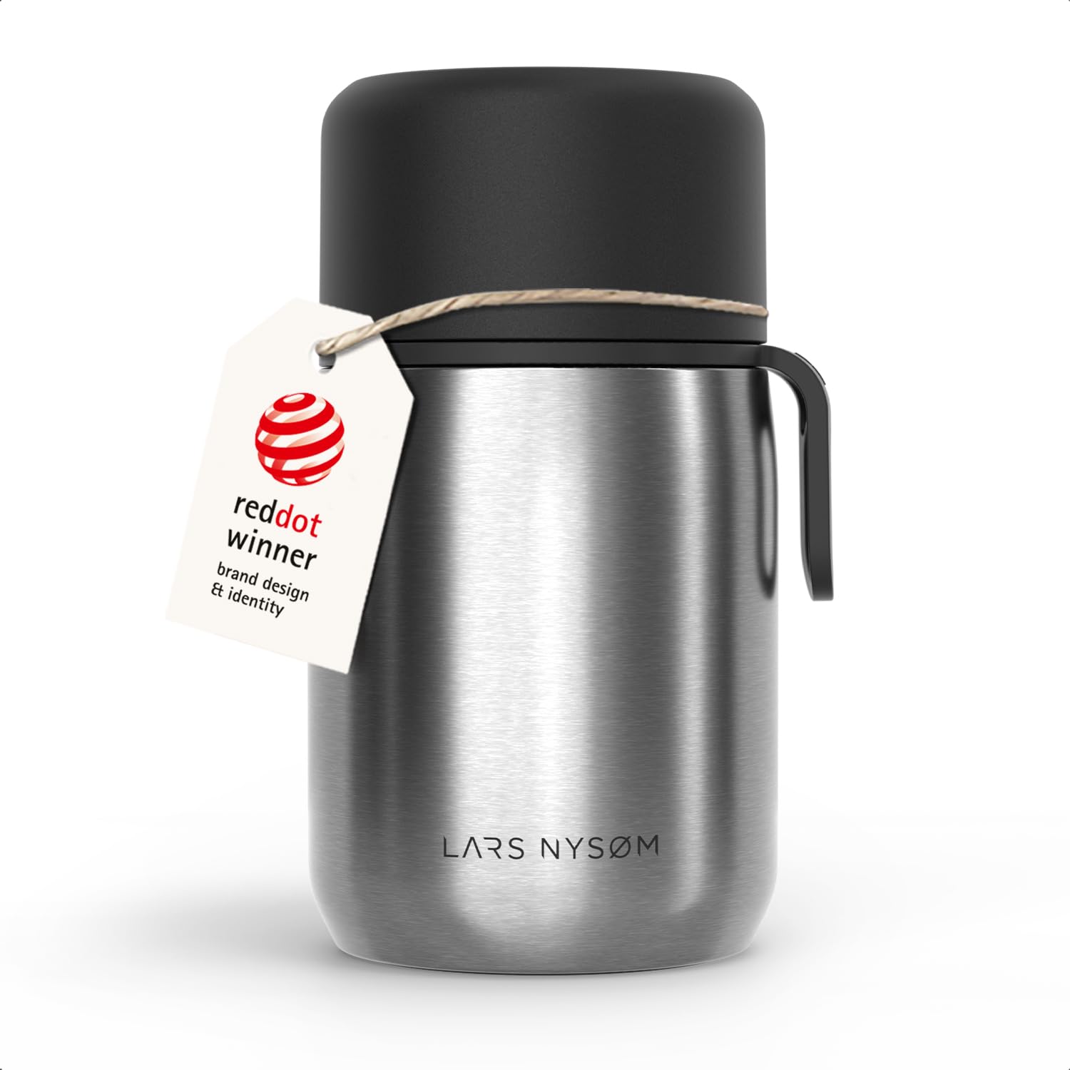 LARS NYSØM Stainless Steel Vacuum Insulated Food Jar - Leakproof Lunch Pot & Lunch Jar for Hot and Cold Food, Wide Mouth Food Jar, Portable Soup Container for Work & Travel (Stainless Steel, 700ml)