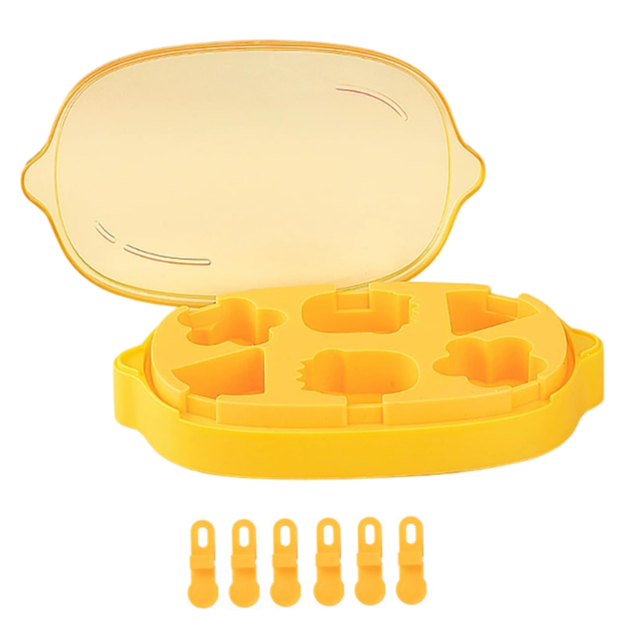 Ginwrek toddler popsicle mold Toddler Popsicle Mold, 6-count Animal Molds For Toddlers, Food-grade Silicone Fun Molds With Reusable Sticks, Lemon Lid