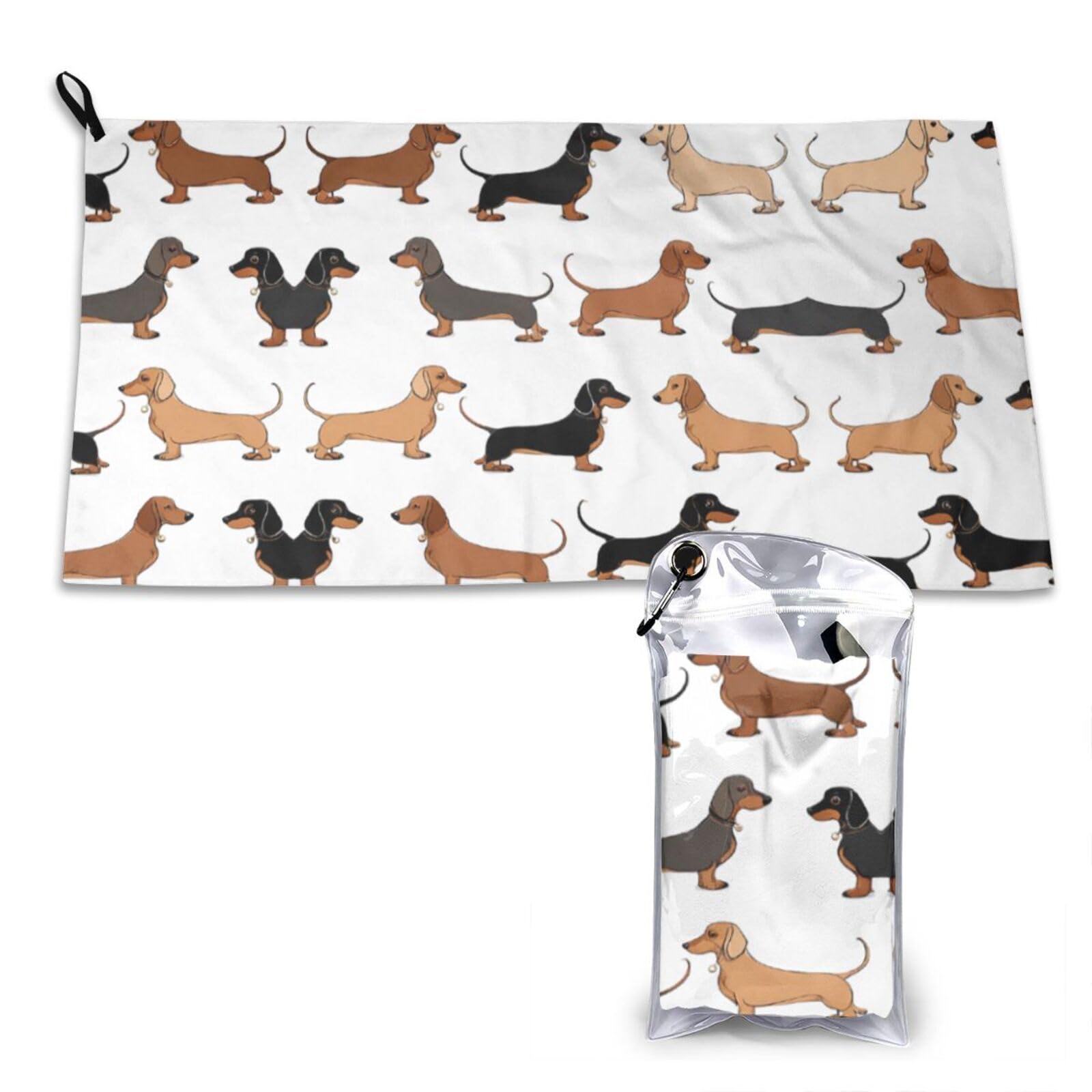 WXWJSHMGC Dachshund Weiner Pet Dogs Print Cooling Towel, Gym Towel,Cooling Towels For Neck, Soft Breathable Travel Cool Towel,Sports Towels For Gym,Camping