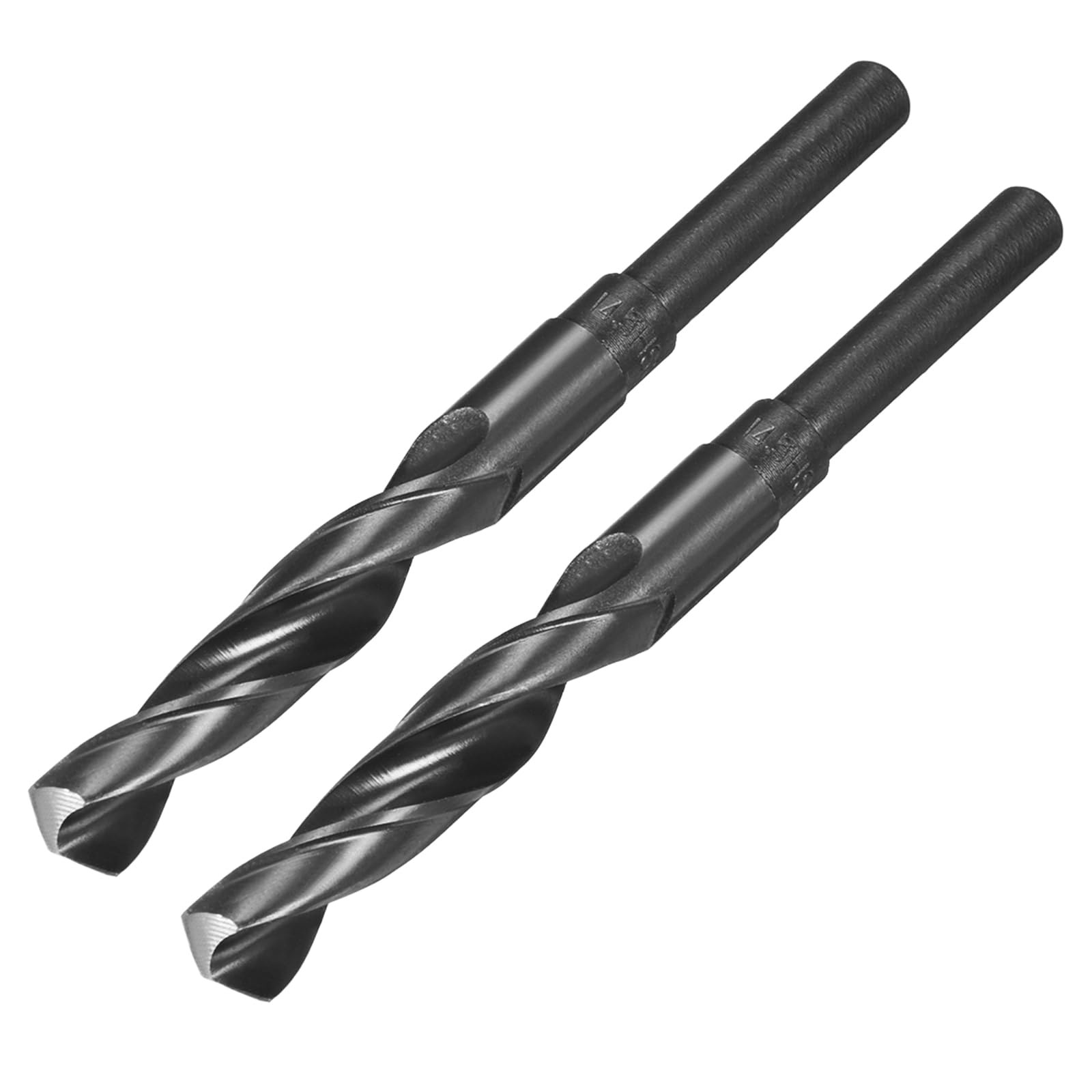 QUARKZMAN 2 Pezzi Punte A Scalino Ridotto 14mm Rivestite In Nitruro Nero Acciaio Rapido HSS 9341 Con Codolo Dritto 1/2 Pollice Punte A Spirale Per Acciaio Inox Leghe Metalli Plastica
