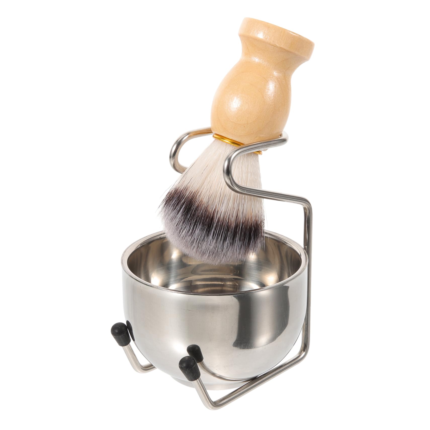 OHPHCALL Ergonomic Shaving Brush Set 1 Piece Kit for Men Metal Cup Reusable Brush Essential for Barber Shops