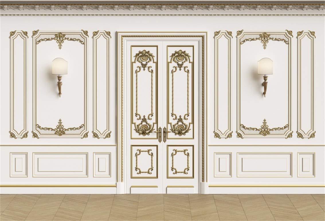 Leyiyi 9x6ft Vintage Room Inside Backdrop European Frame Decor French Door Modern Castle House Cementery Wall Empty Building Photo Background Cowboy