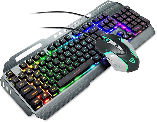RAEGR RapidGear X70 USB Gaming Keyboard and Mouse Combo | Made of Aluminium Body | 4 Choices of Adjustable DPI, 3 Rainbow Lighting Modes, Instant…