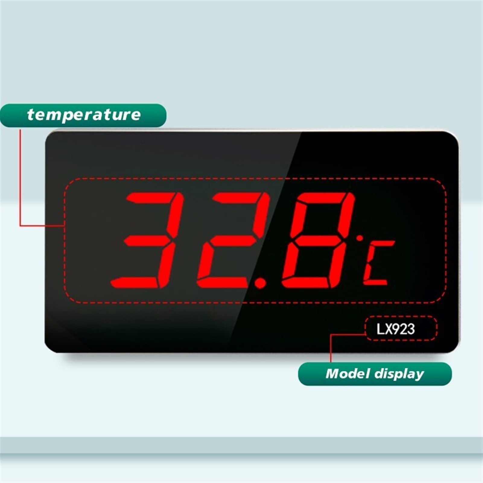 Termometro con Piscina con PORTATO Display e termometro sonda Impermeabile for Il misuratore di Temperatura Esterna del Serbatoio del Pesce dell'Acqua per Giardini (Color : LX923B)