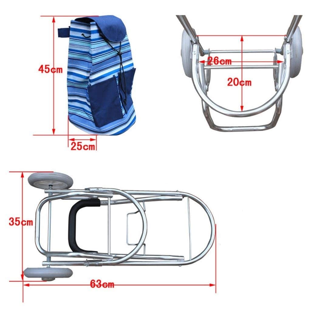 Carrelli elevatori Carrello a Strisce in Alluminio Carrello Piccolo Carrello Portatile Pieghevole Carrello per Uso Domestico Borsa in Tessuto Leggero Auto per Bagagli Anziani Auto conveniente