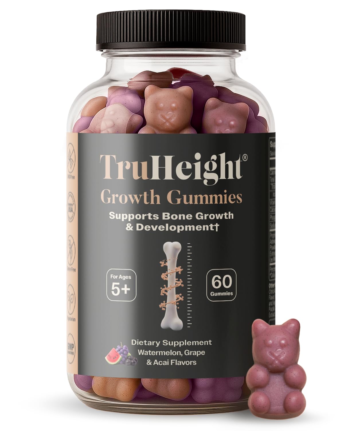 TruHeight Growth Gummies (Grape) Tall Nutrition for Natural Growth Supplement for Kids & Teens - Vitamin D, K, Calcium & Ashwagandha, Bone Strength Vitamins D3 K2, Picky Eater, Taller Ages 5+ — Amazon image 11