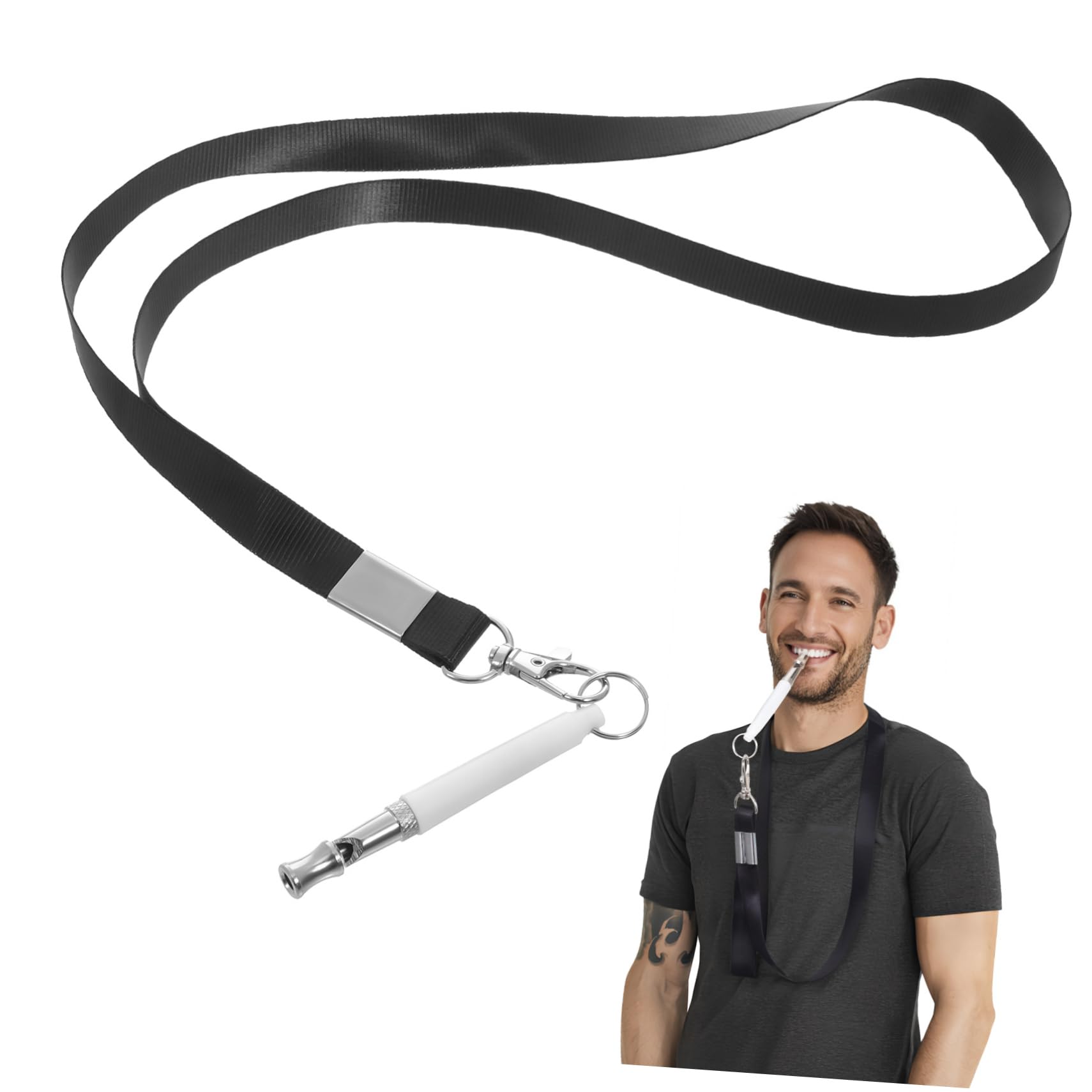 Garneck Pet Whistle Lanyard Dog Training Tool Sound Clicker for Dog Obedience Hands- Portable Design