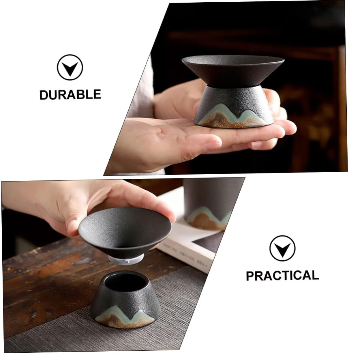 Cabilock Ceramic Tea Filter Strainer for Gongfu Tea Brewing Accessory Filter for Loose Leaves