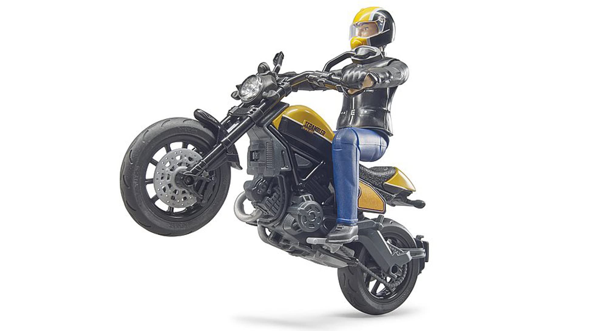 bruder 63053 - Scrambler Ducati Full Throttle, Motorrad und Fahrer - 1:16 Motorrad, Spielzeugfigur, Motocross