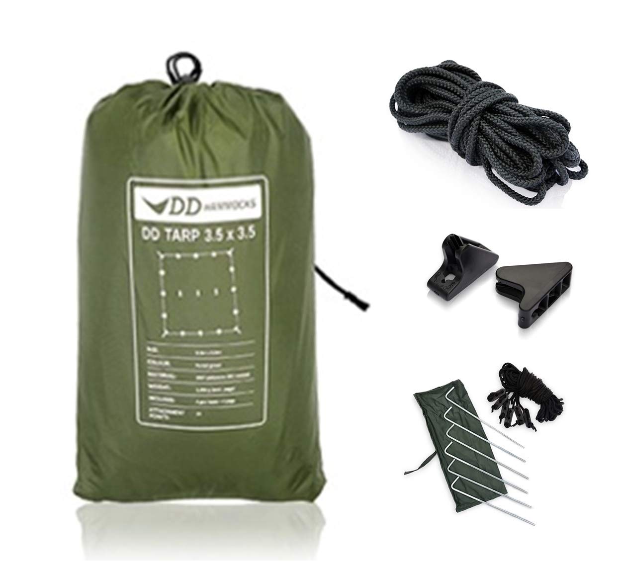 Amazon | DD Hammocks タープ 正方形 3.5x3.5 Forest green-Limited