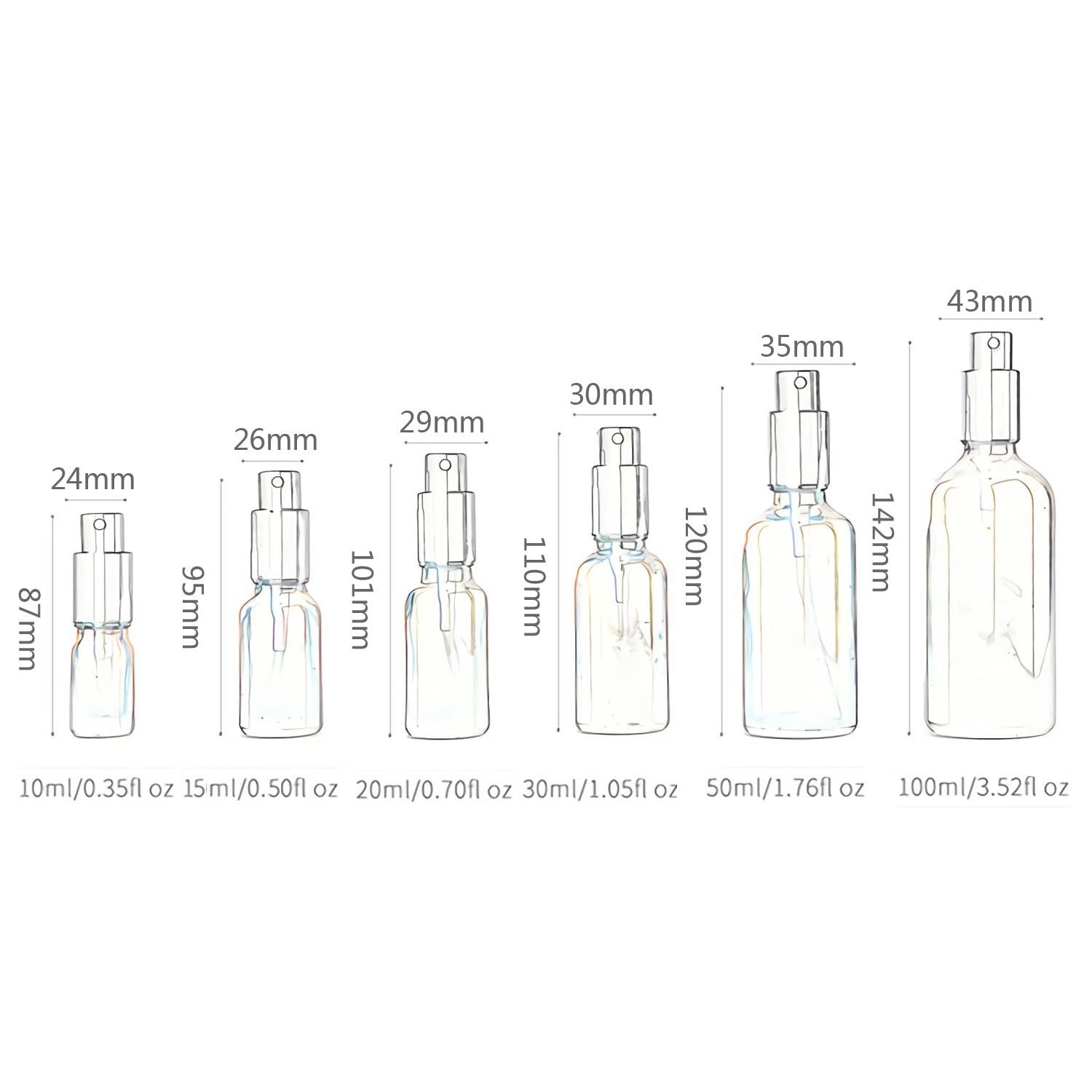 24 Pièces Flacon Spray en Verre Ambré 15ml et Pompe Spray Noire pour Parfum Cosmétique Pulvérisateur Bouteille Voyage Rechargeable, 4 pièce Entonnoir