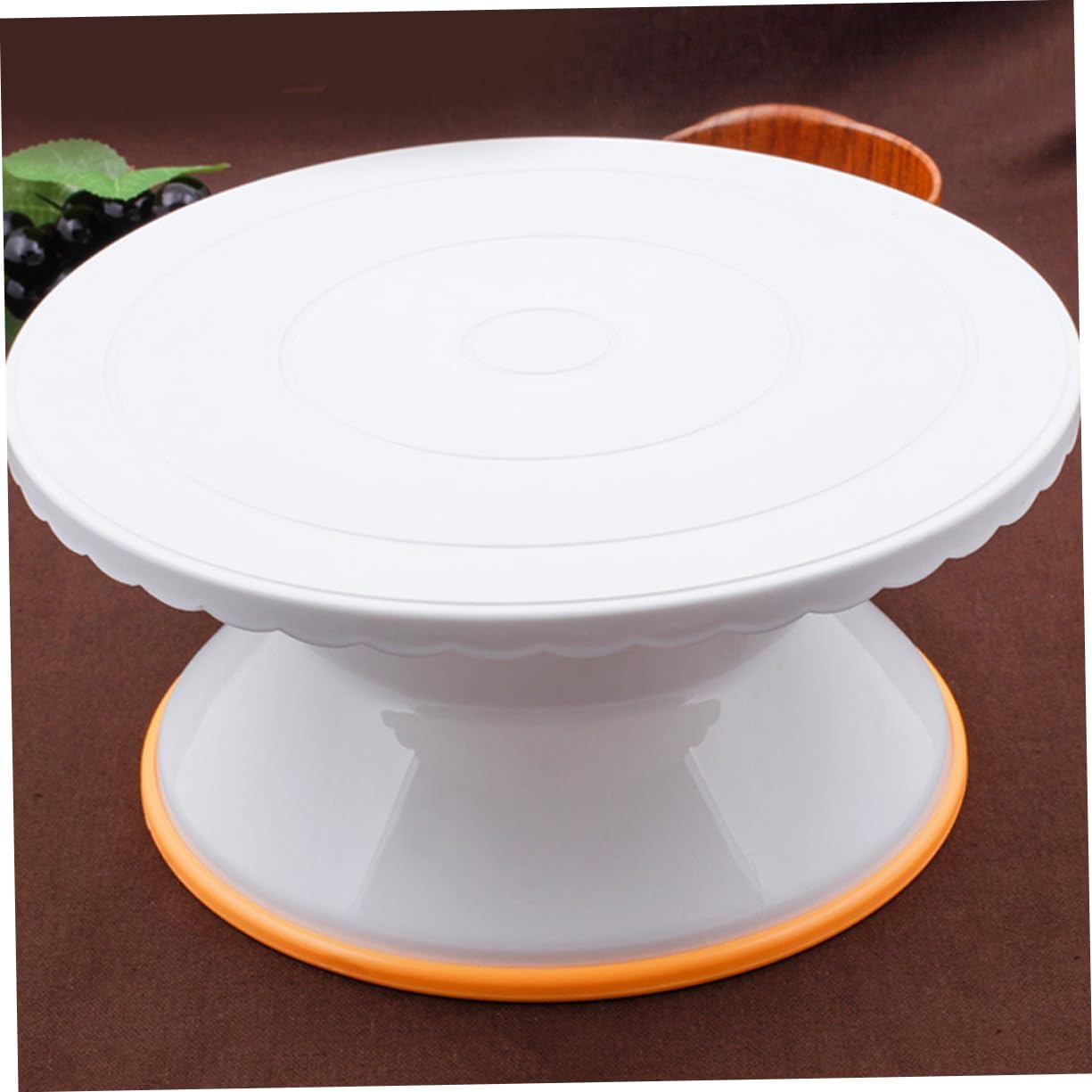 Zerodeko 1pc Plastic Rotating Cake Turntable Platform Non- White Cake Decorating Stand for Bakery and Home Use Easy to Clean and Stable